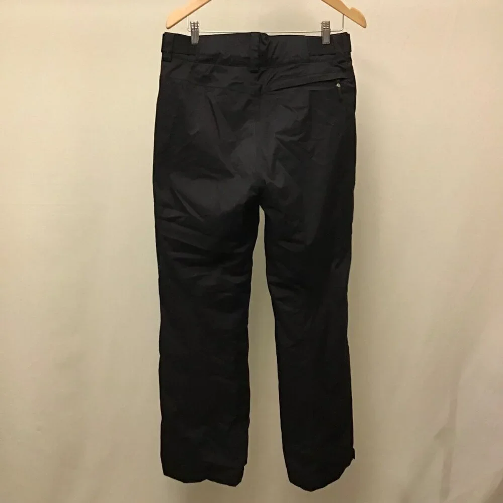 FERA 32R Men’s Ski Snow Pants Black Thermolite Pockets Zip Fly 2-Snap Logo